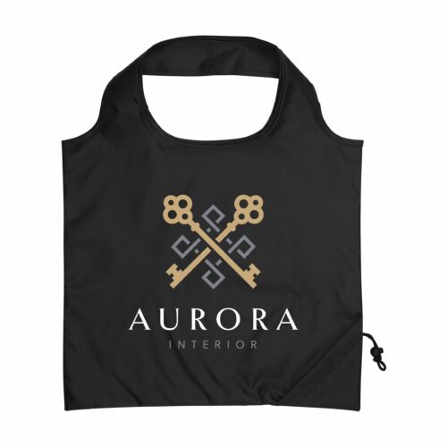 Svart bærenett med Aurora Interiør-logoen.