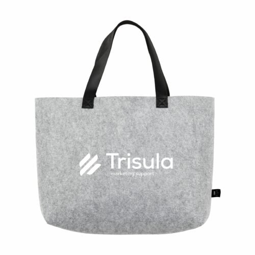 Grå markedsføringsveske med logoen Trisula